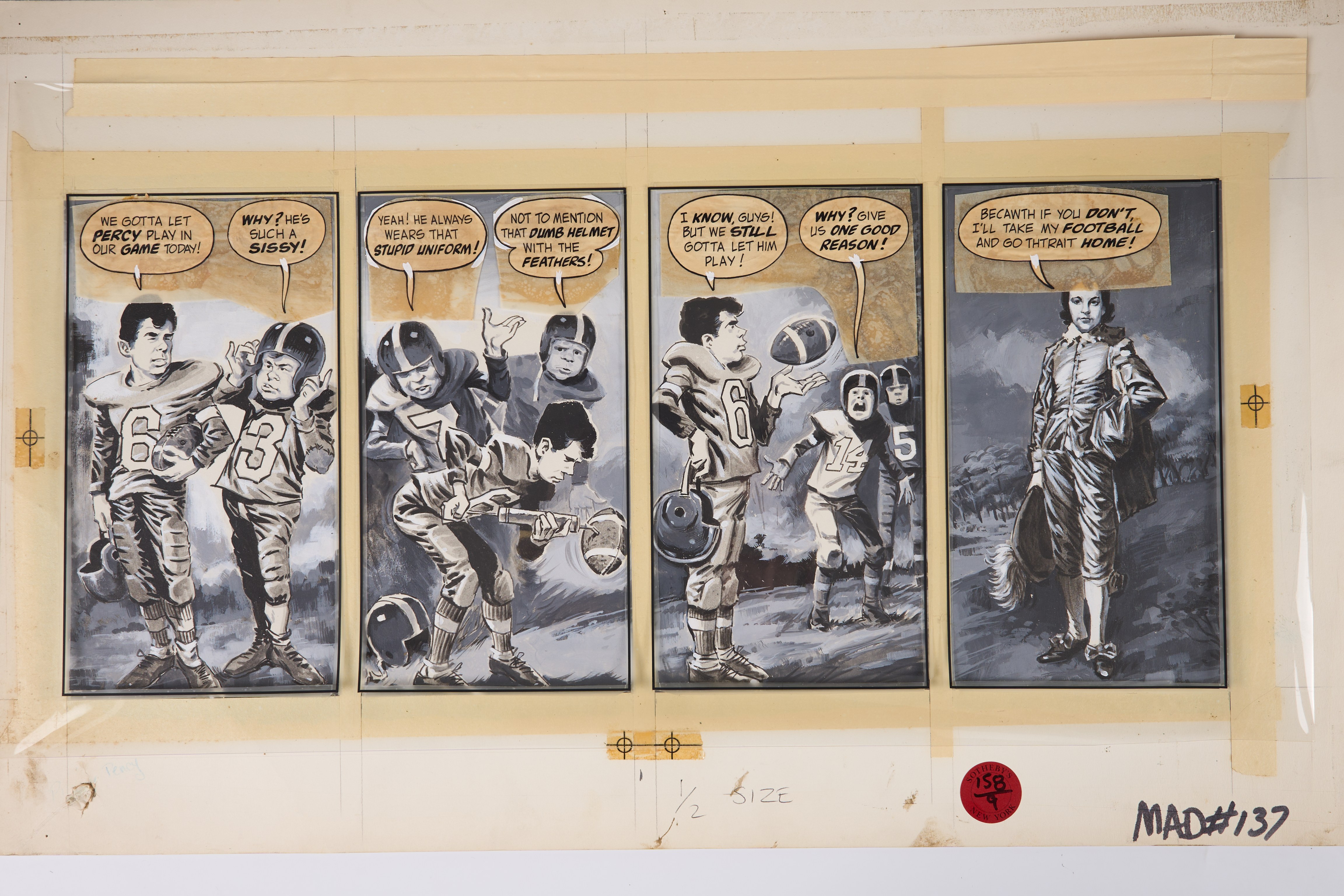 Jack Richard Mad Magazine #137 Ink Story Panel Thomas Gainsborough Blue Boy (EC, 1970)
