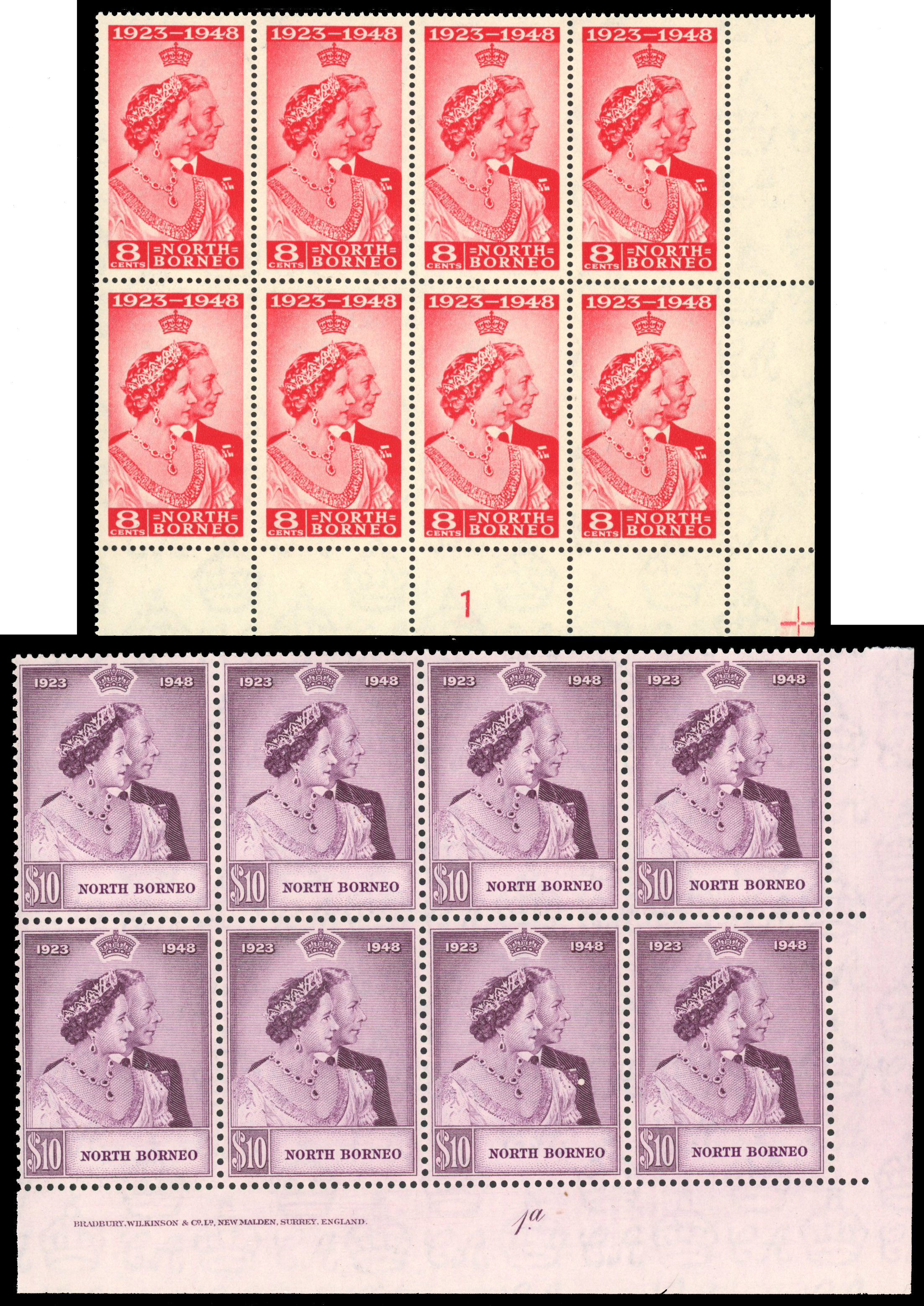 North Borneo SG 350-1 Plate blocks mint
