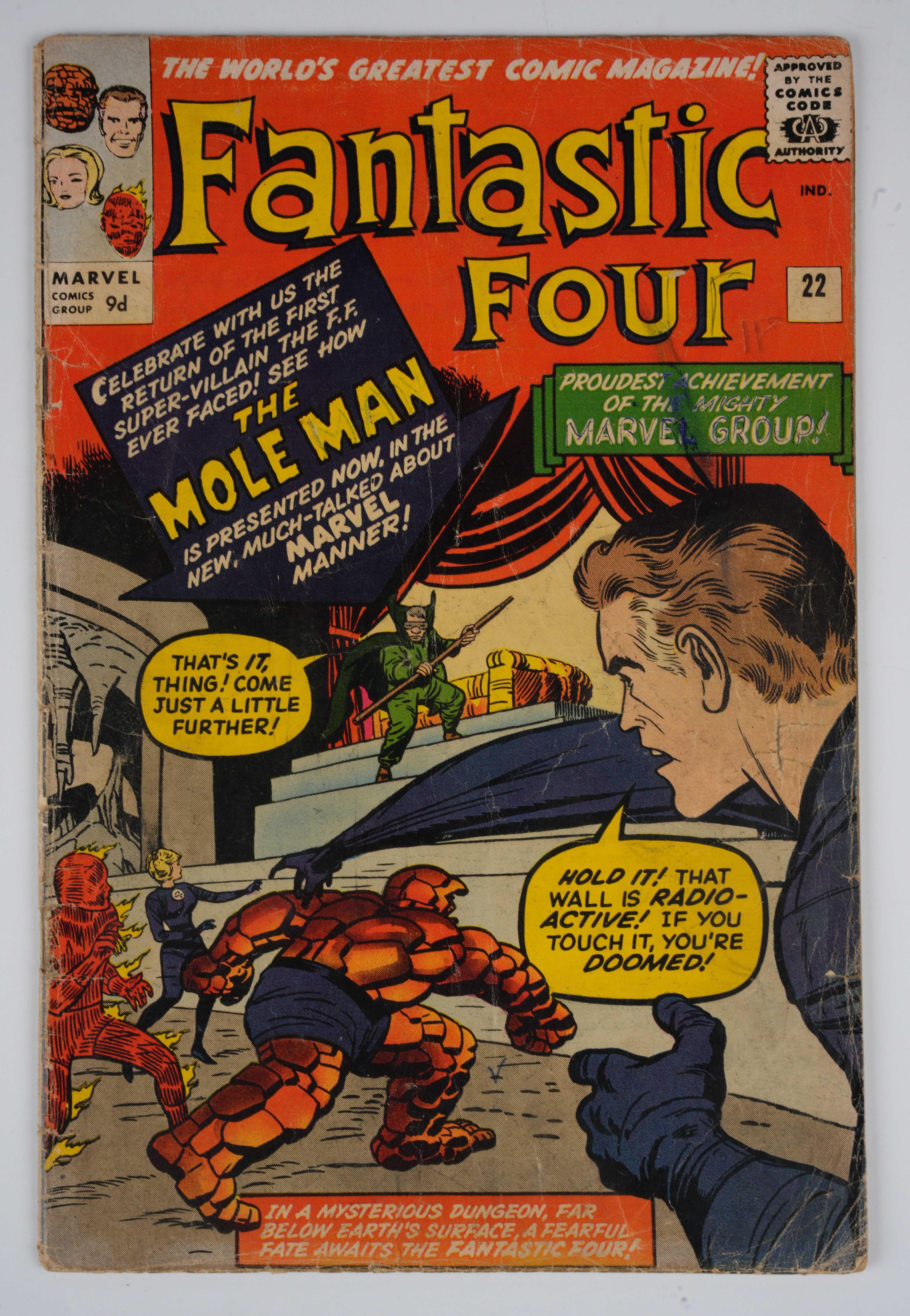 Fantastic Four #22 2nd Appearance of the Mole Man UK Edition (Marvel Comics, 1964)