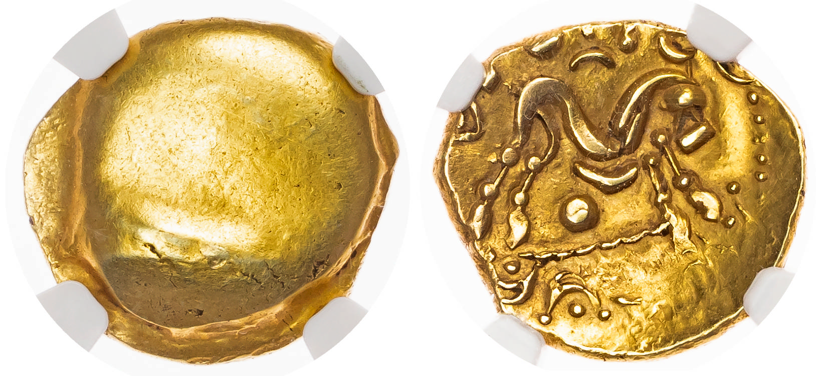 Gallo-Belgic, Ambiani (c. mid 1st Century BC) AV Stater, ‘Gallic War Uniface’ type, 6.11g. 