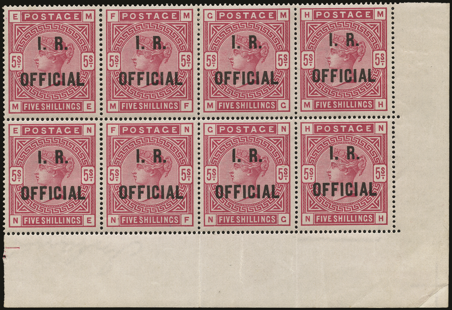 SGO9 1890 5s Rose (I.R. Official). U/M example