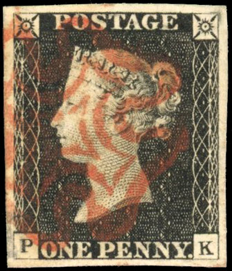 GB 1840 1d black Plate 2 (PK), very fine used, SG 2