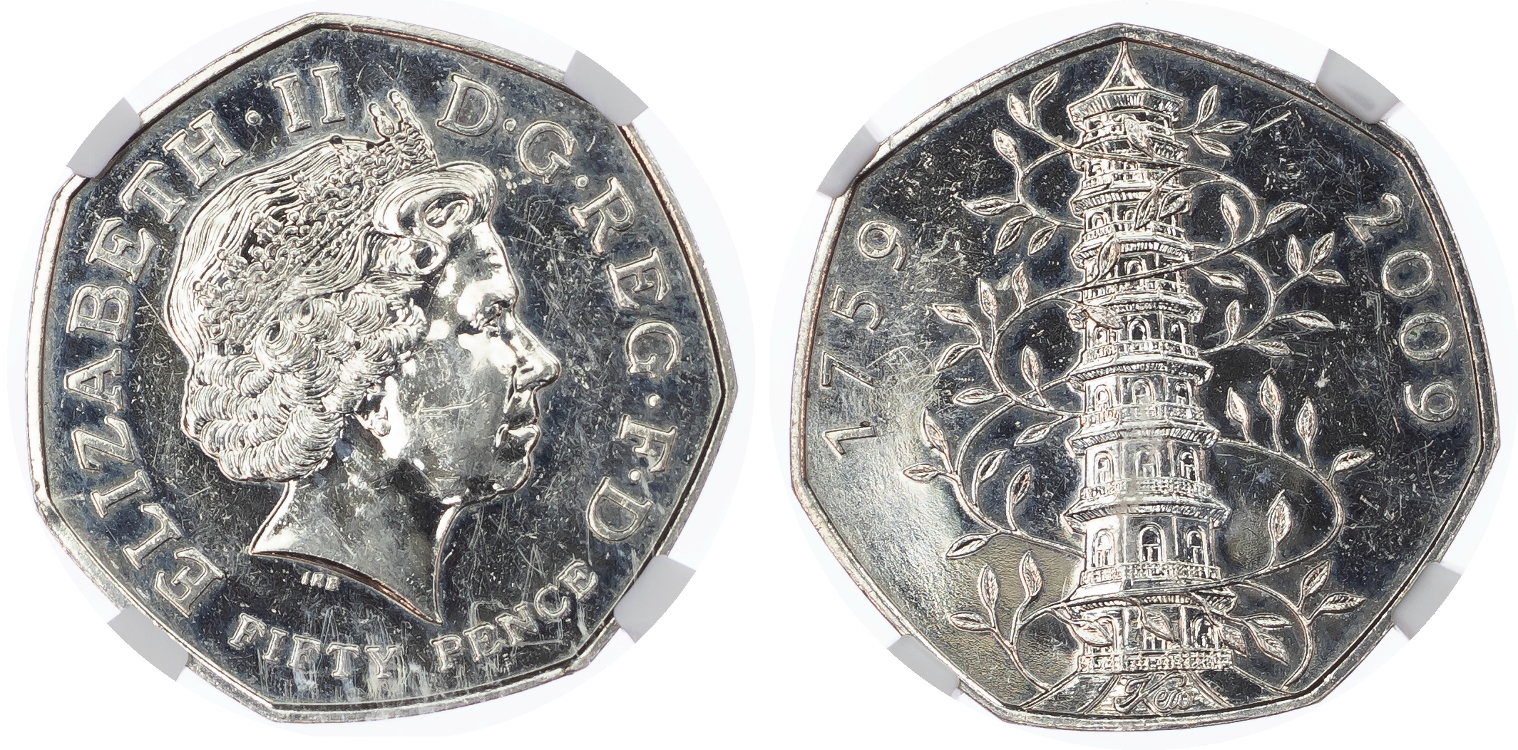 Great Britain, Windsor. Elizabeth II 'Kew Gardens' CU-NI 50 Pence. 2009. 