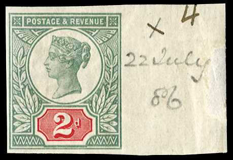 1887 2d green and scarlet. Superb unused...
