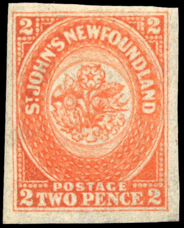 Newfoundland SG 10 2d orange-vermilion mint