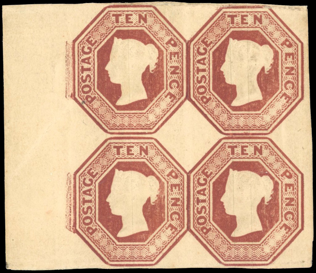 GB 1847-54 SG 57 10d embossed block mint