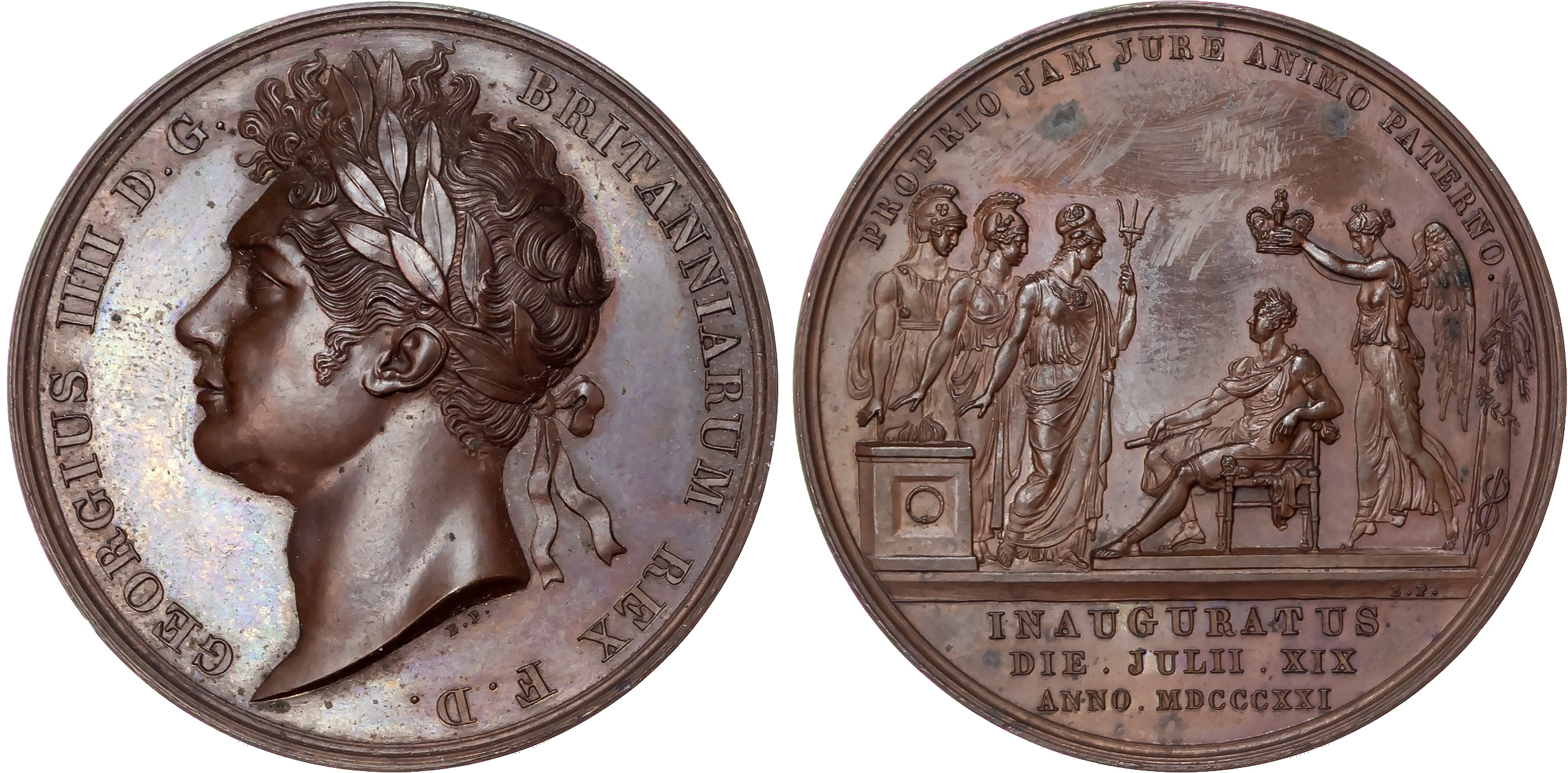 George III 1760-1820, Coronation 1761, official AE medal (34mm) dated 22 September 1761, by Lorenz Natter.