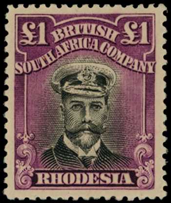 1918-21 £1 Head Die IIIB, perf 14, toned...