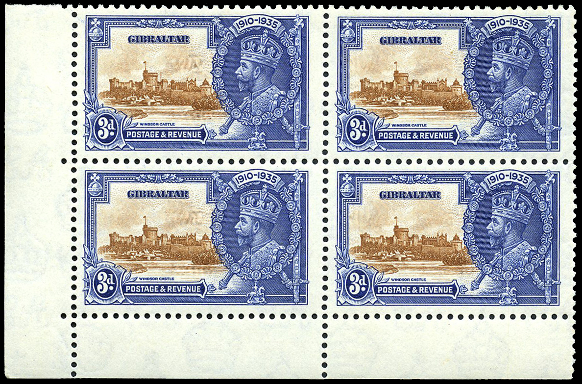 1935 Silver Jubilee set of four in corner...