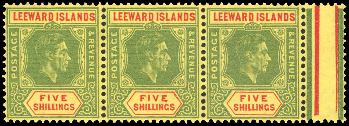 Leeward Islands SG 112bb strip mint
