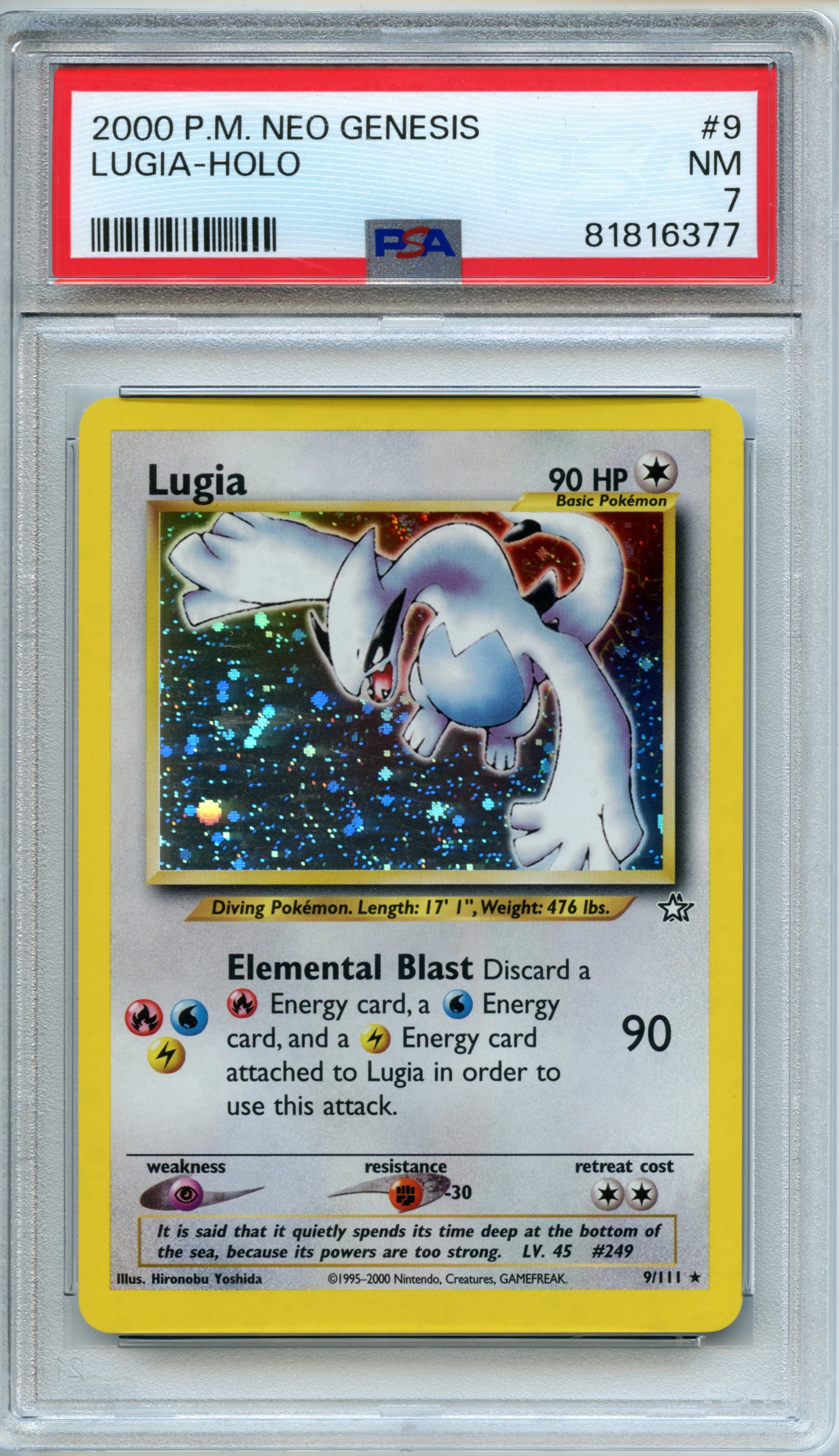 Pokemon TCG  - Lugia  HOLO - Neo Genesis - PSA 7