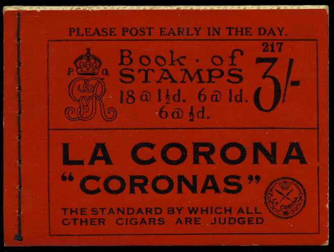 1931 (June) 3/- booklet (#217), perfs mainly...