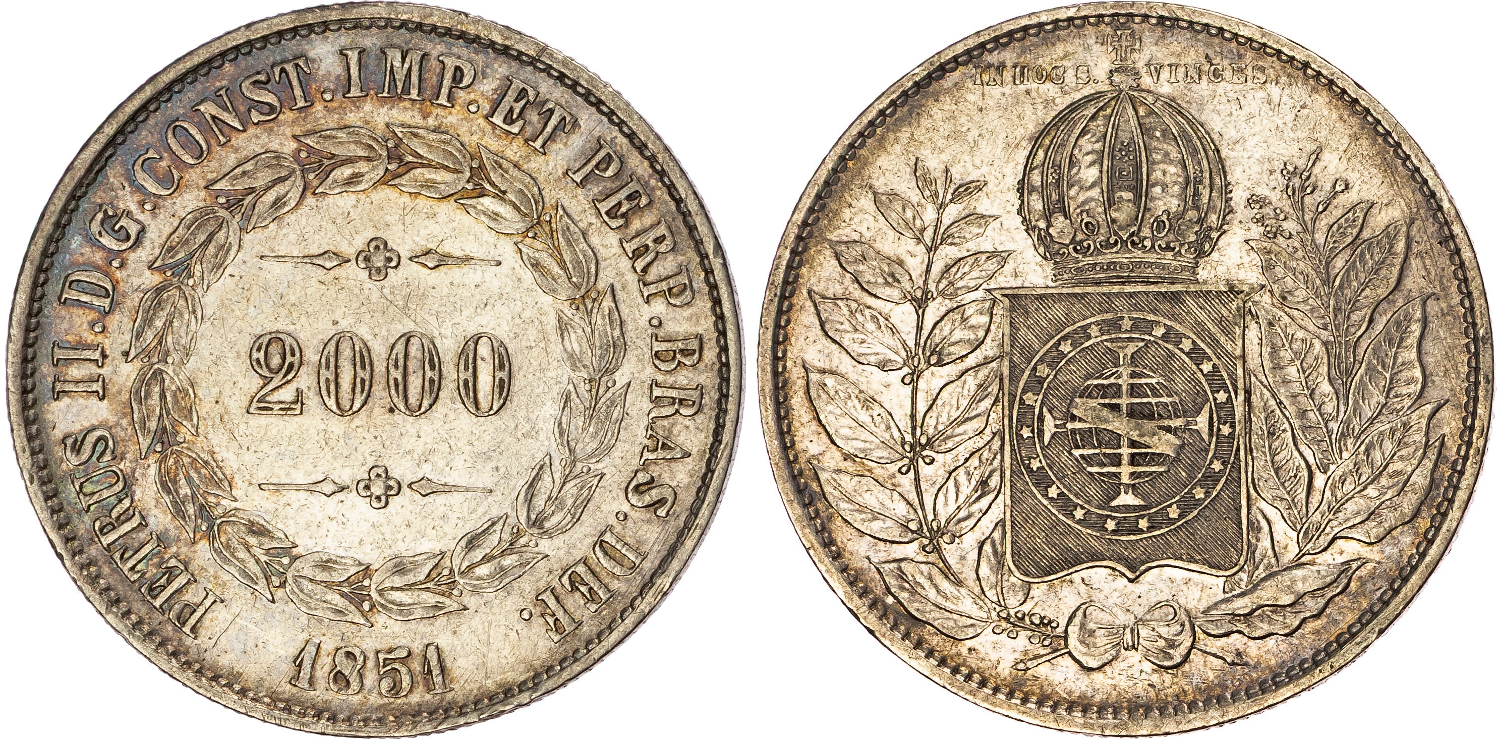 Brazil, Pedro II (1831-1889), silver 2000 Réis, 1851