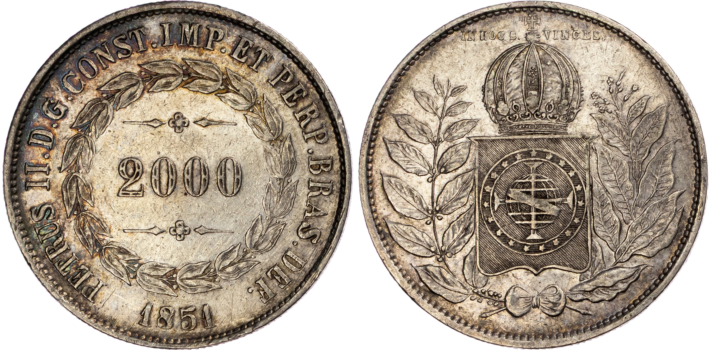 Brazil, Pedro II (1831-1889), silver 2000 Réis, 1851