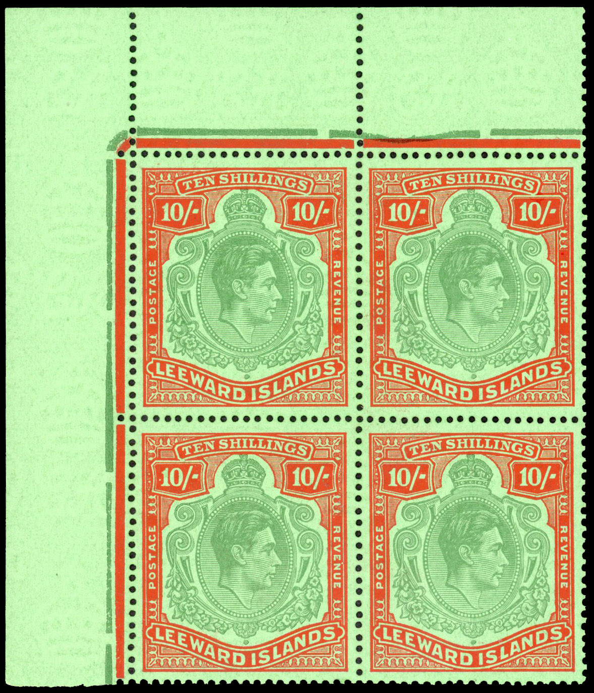 Leeward Islands SG 113c block mint
