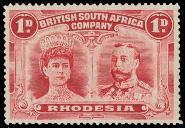 † 1d rose-carmine perf 15 SG 170b, #97 Queen's temple flaw mint