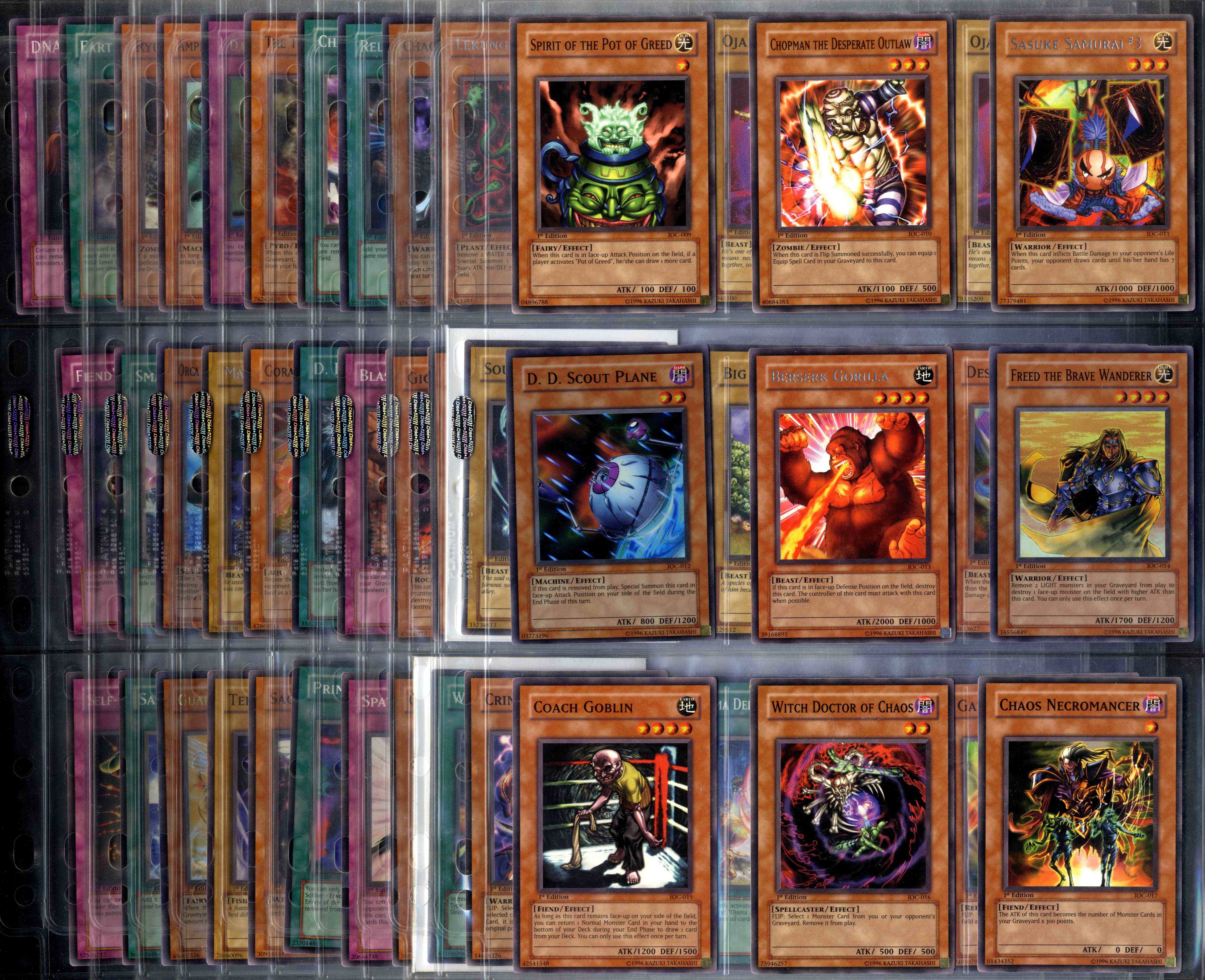 Yu-Gi-Oh! TCG - 1st Edition Invasion of Chaos Partially Complete Set. 