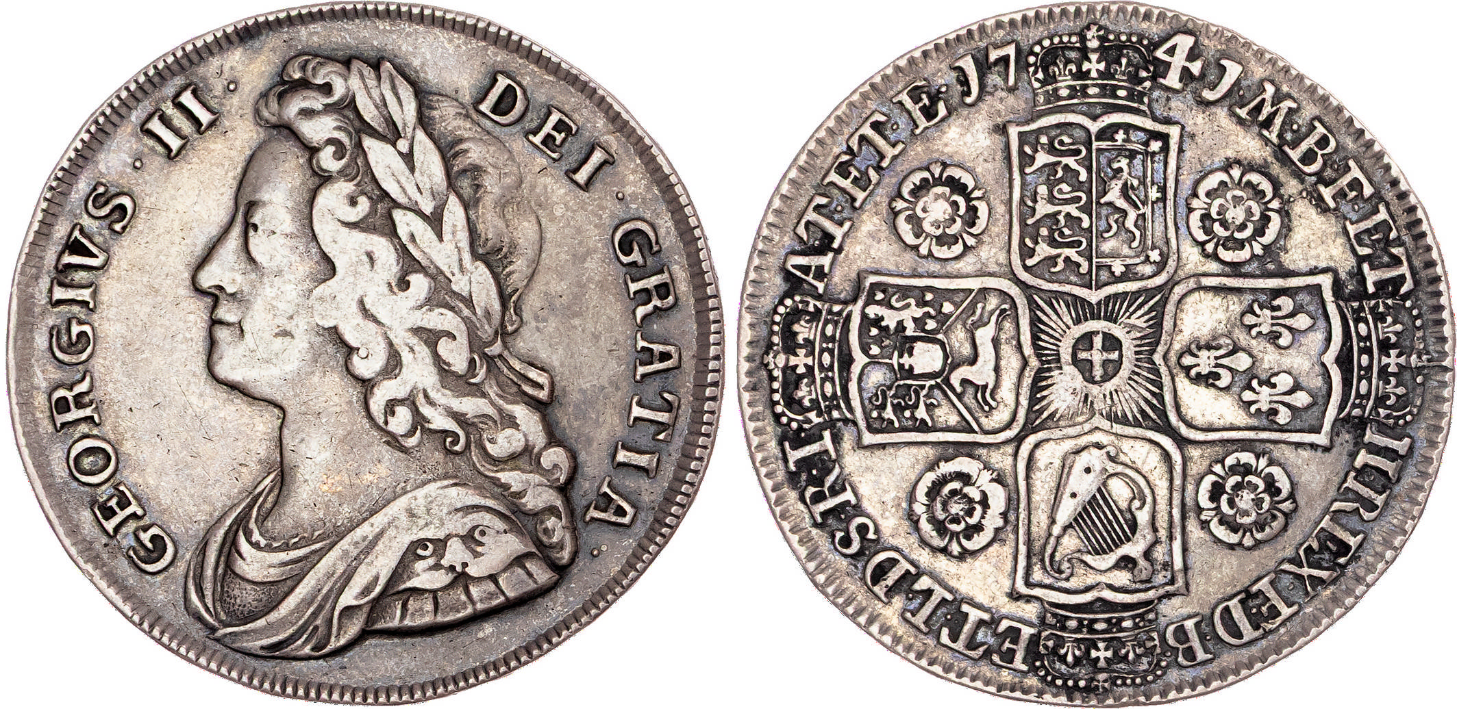 George II (1727-1760), AR Halfcrown, 1741 D. QVARTO.