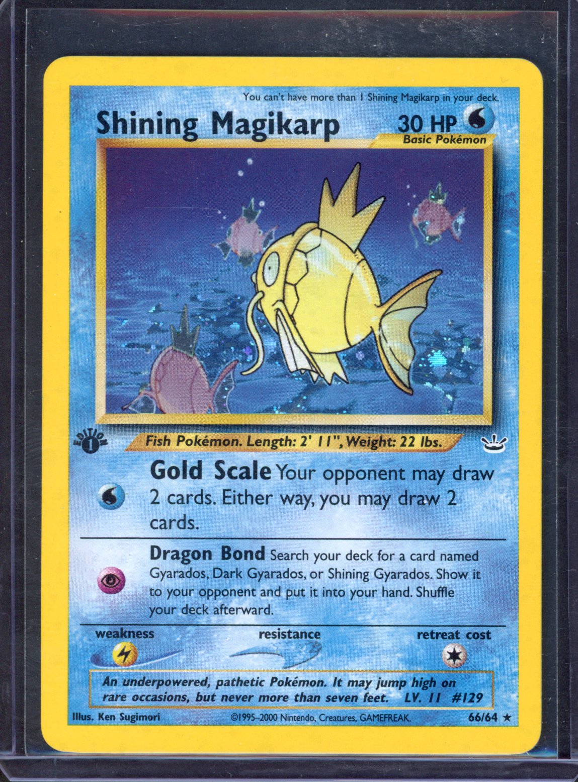 Shining Magikarp 1st Edition - Neo Revelation - Light Play/ Print defect