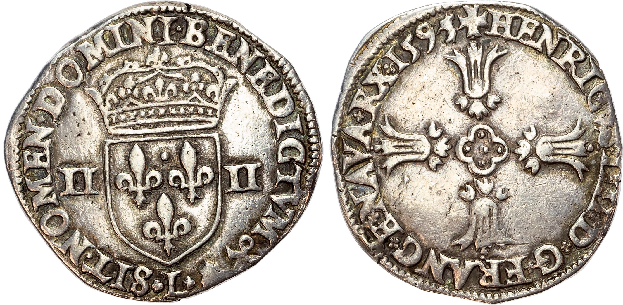 France, Henri IV (1589-1610), silver ¼ Ecu