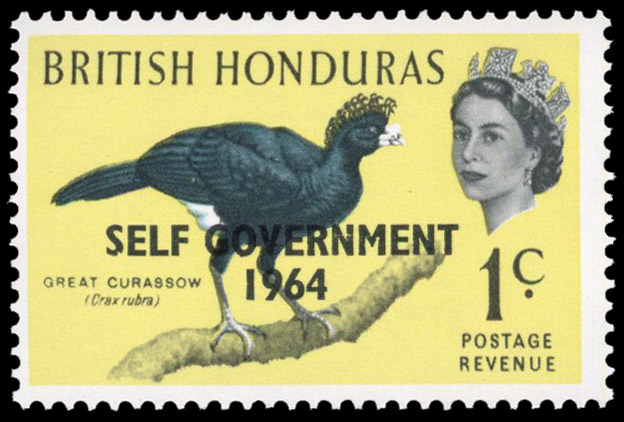 British Honduras 1964 New Constitution 1c, orange-yellow omitted mint