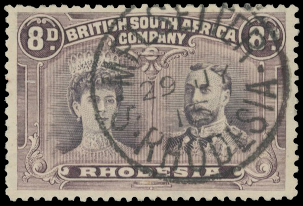 8d grey-purple and dull purple perf 13½ SG 185a, Melsetter SC cancel