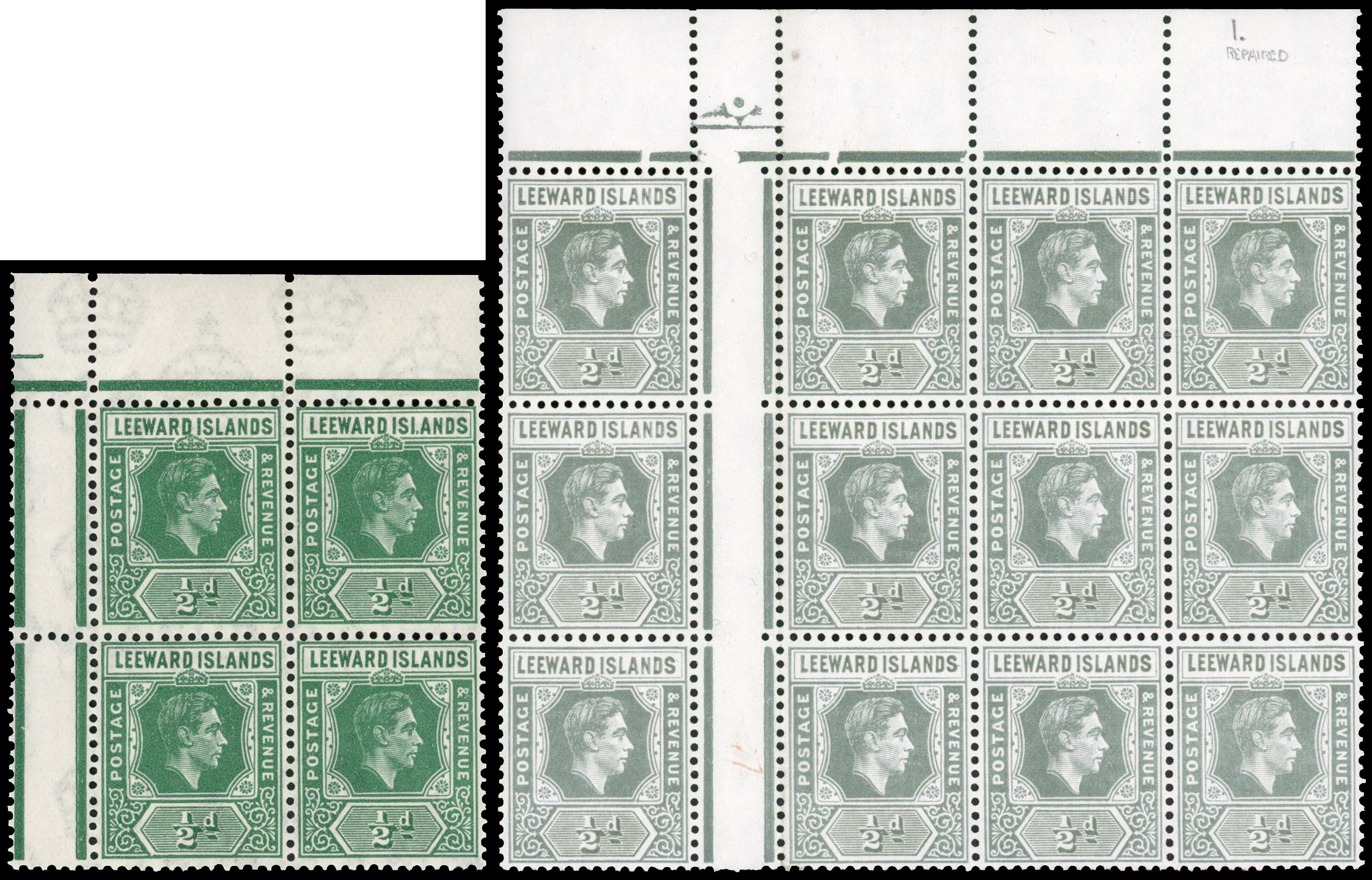 Leeward Islands SG 96a block mint