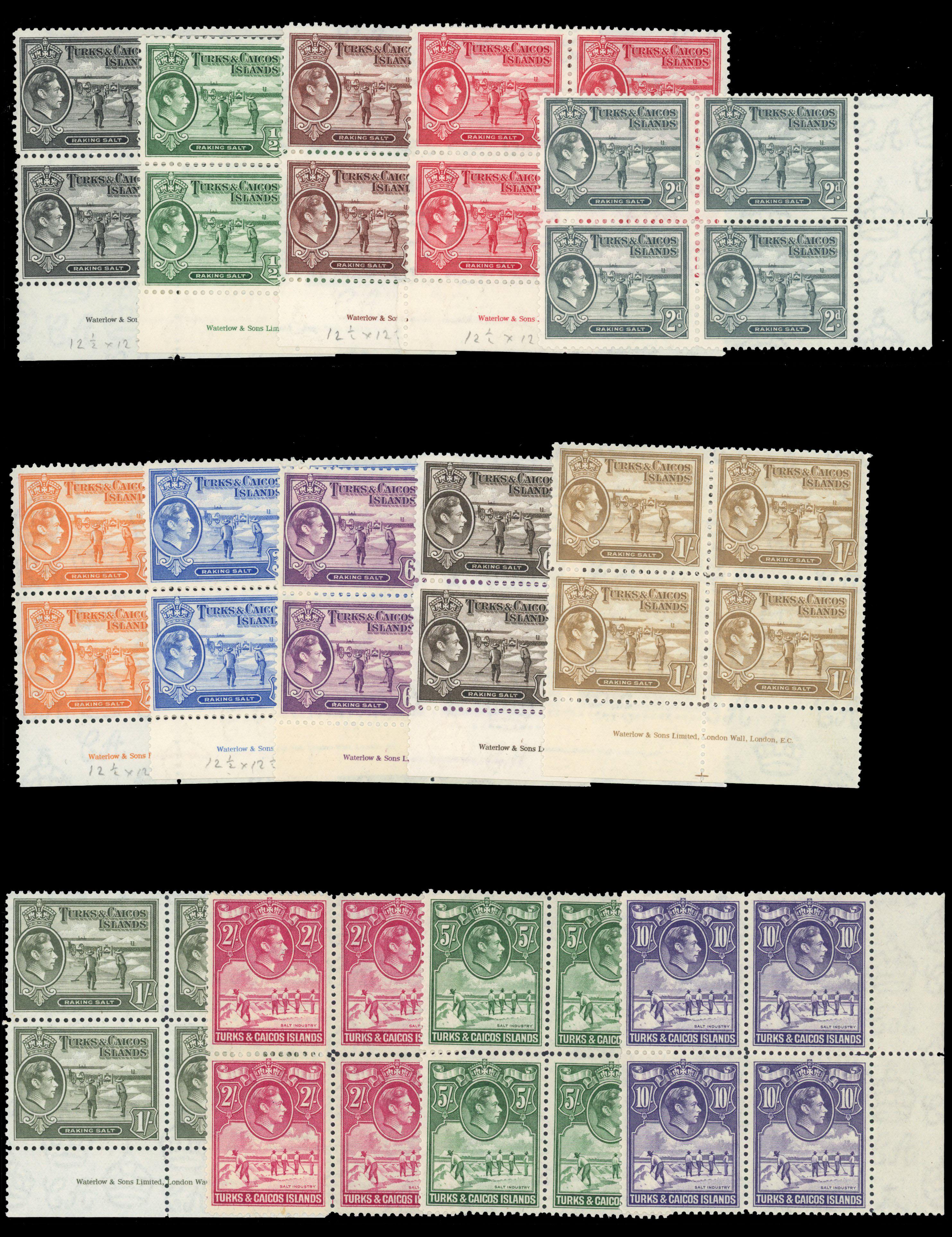 Turks & Caicos Islands SG 194-205 blocks mint