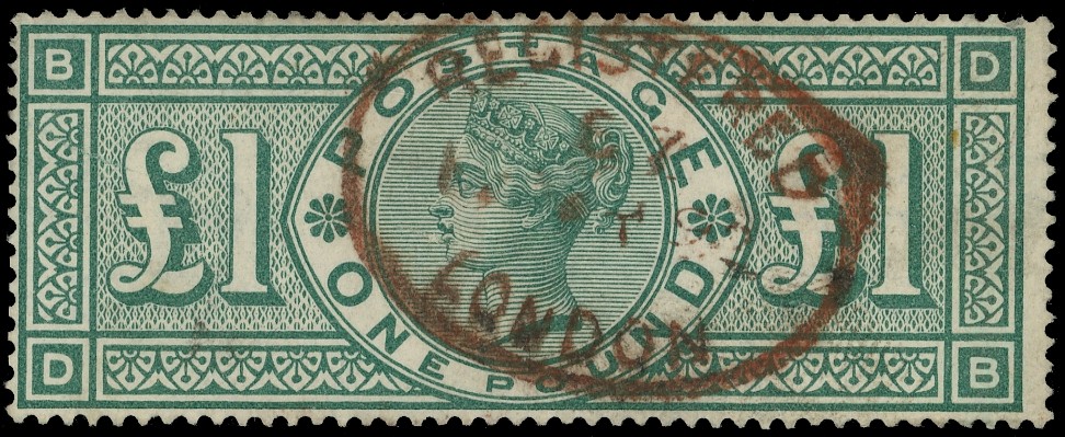 Great Britain 1891 £1 green used red cancel SG 212
