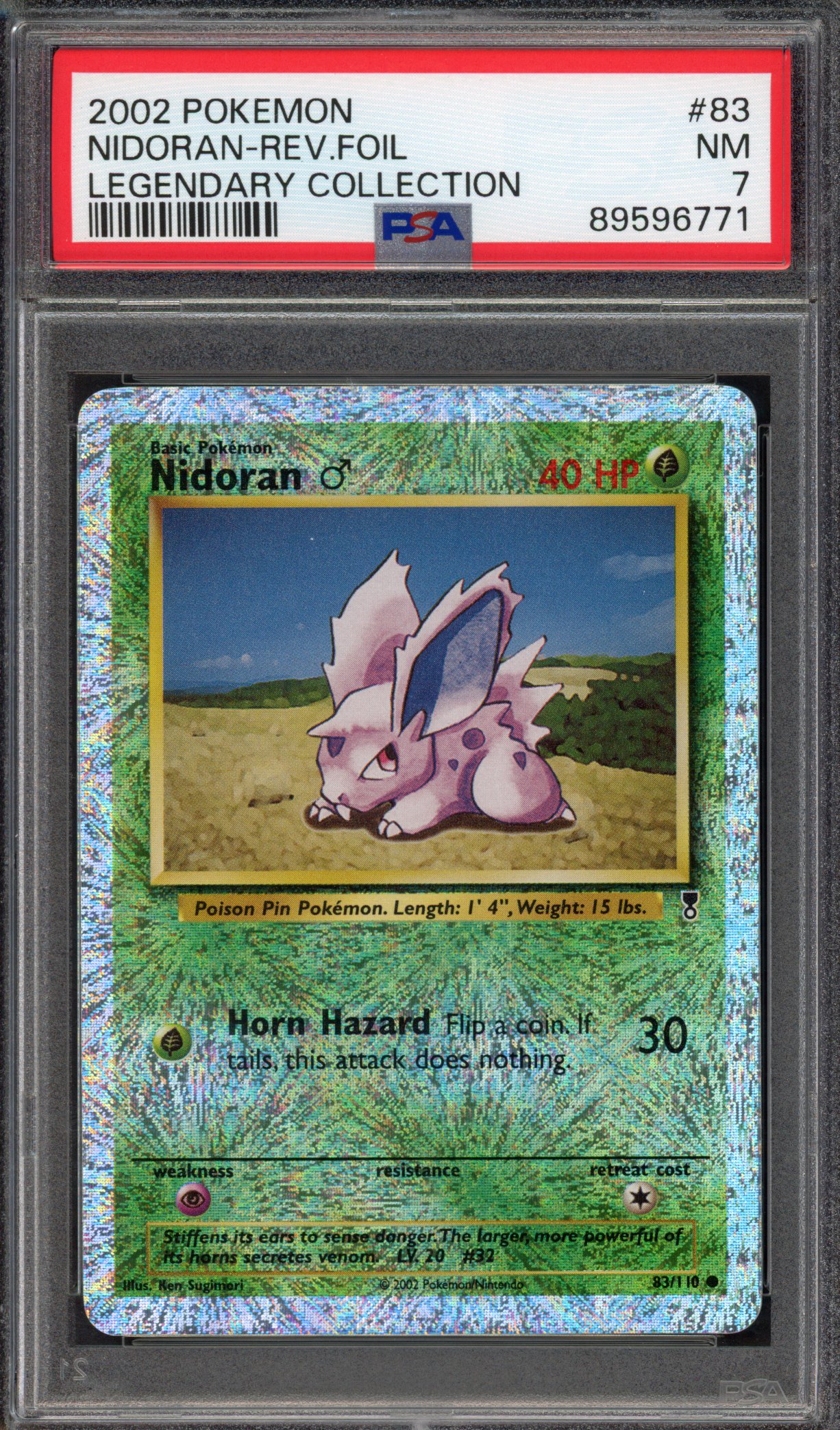 Pokémon TCG PSA 7 Nidoran 83 Reverse Foil, Legendary Collection 
