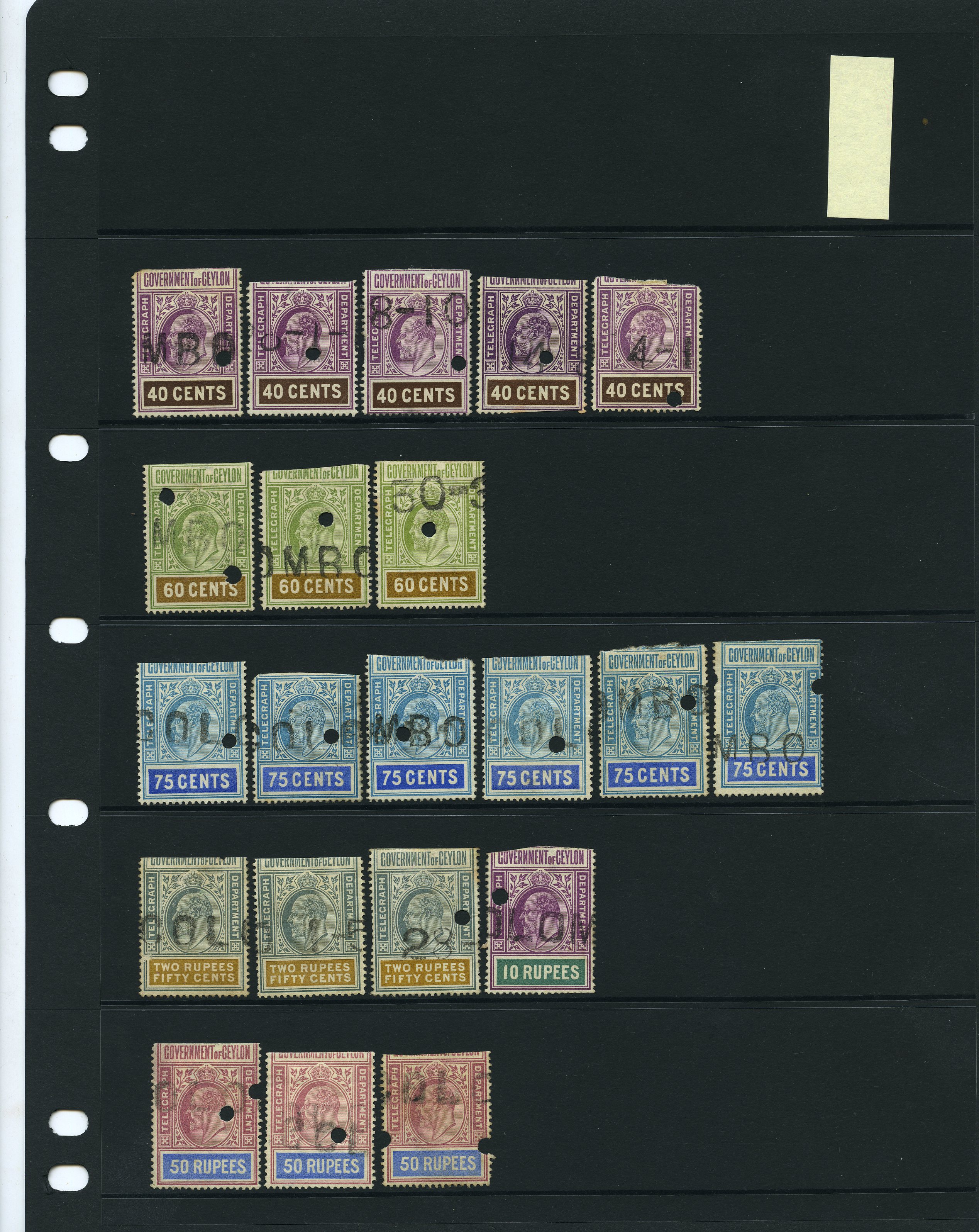 1903-4 lower halves, used range with 5ct x...