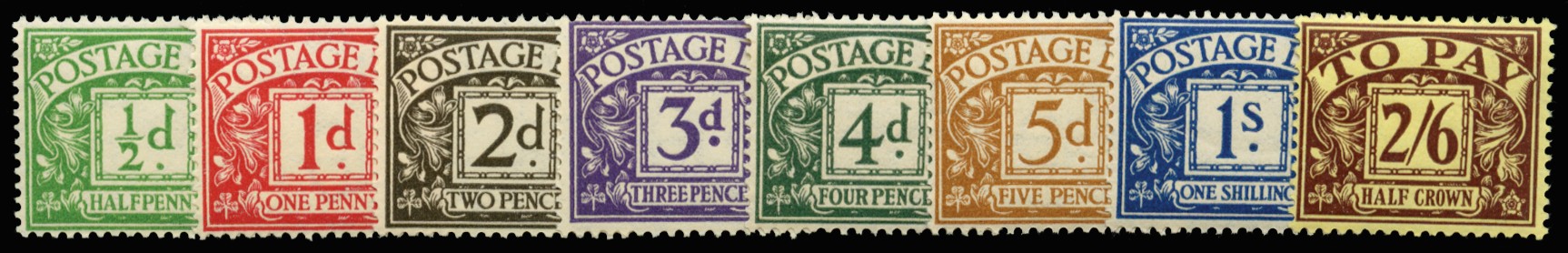 1936-37 ½d-2s6d Postage dues. Very fine unmounted o.g....