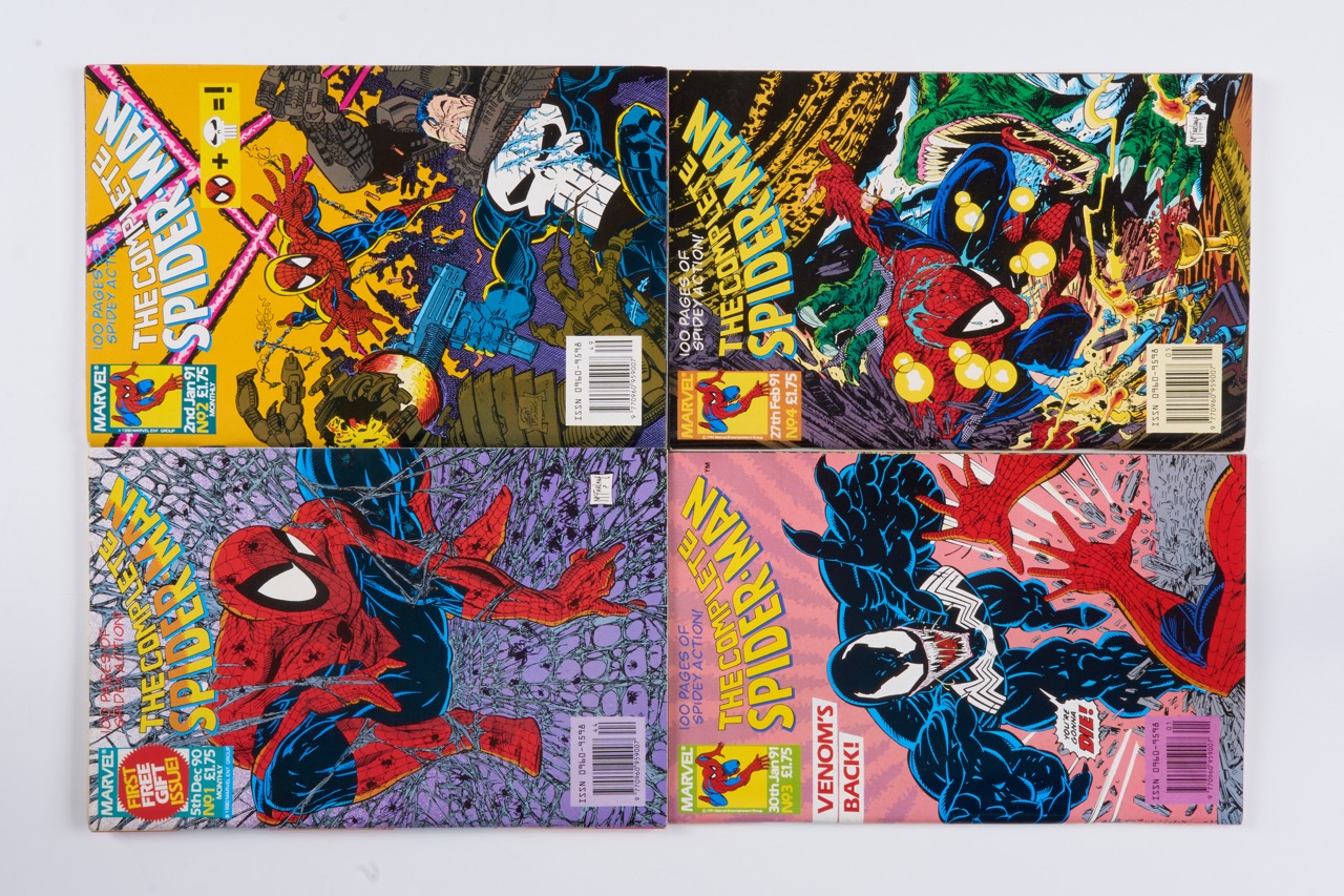 Complete Spider-Man #1-#4 Iconic Todd McFarlane Covers (Marvel Comics 1990-91) Bundle of 4