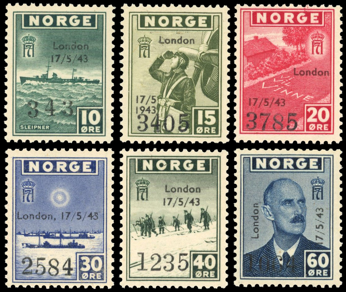 Norway 1943 Exiled Government set mint