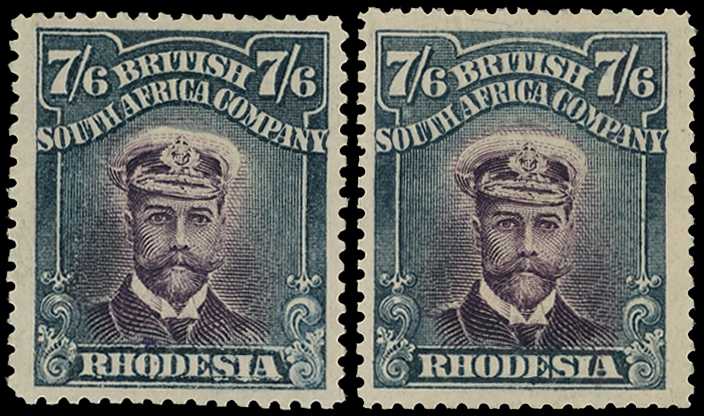 1913-7 7/6d Head Die II, perf 15. Two large...