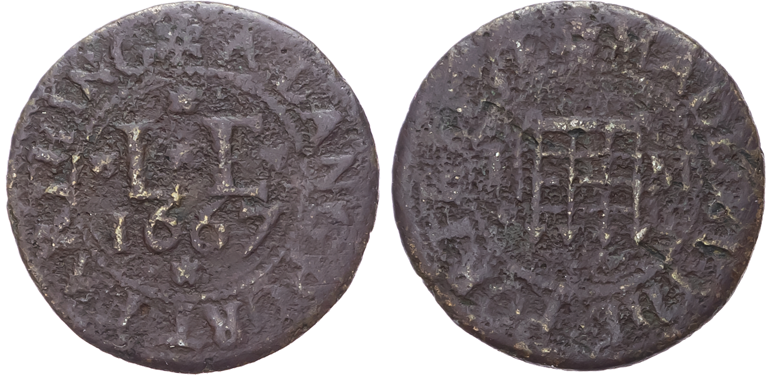 Somerset, Langport, Borough Farthing 1667 of [John Michell].