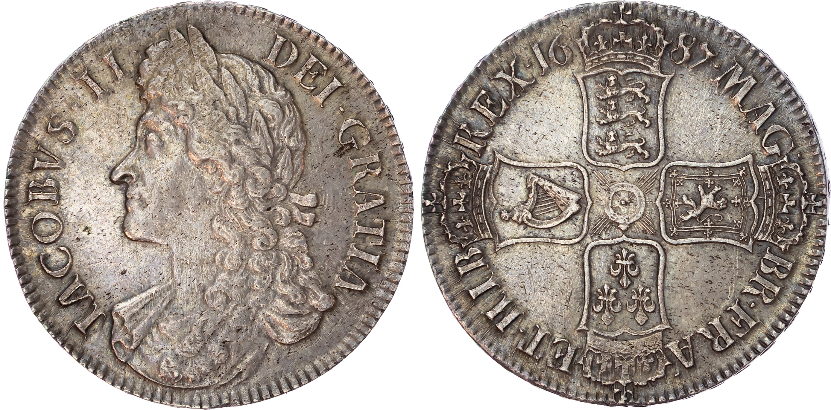 James II (1685-1688) Crown, 1687, TERTIO.