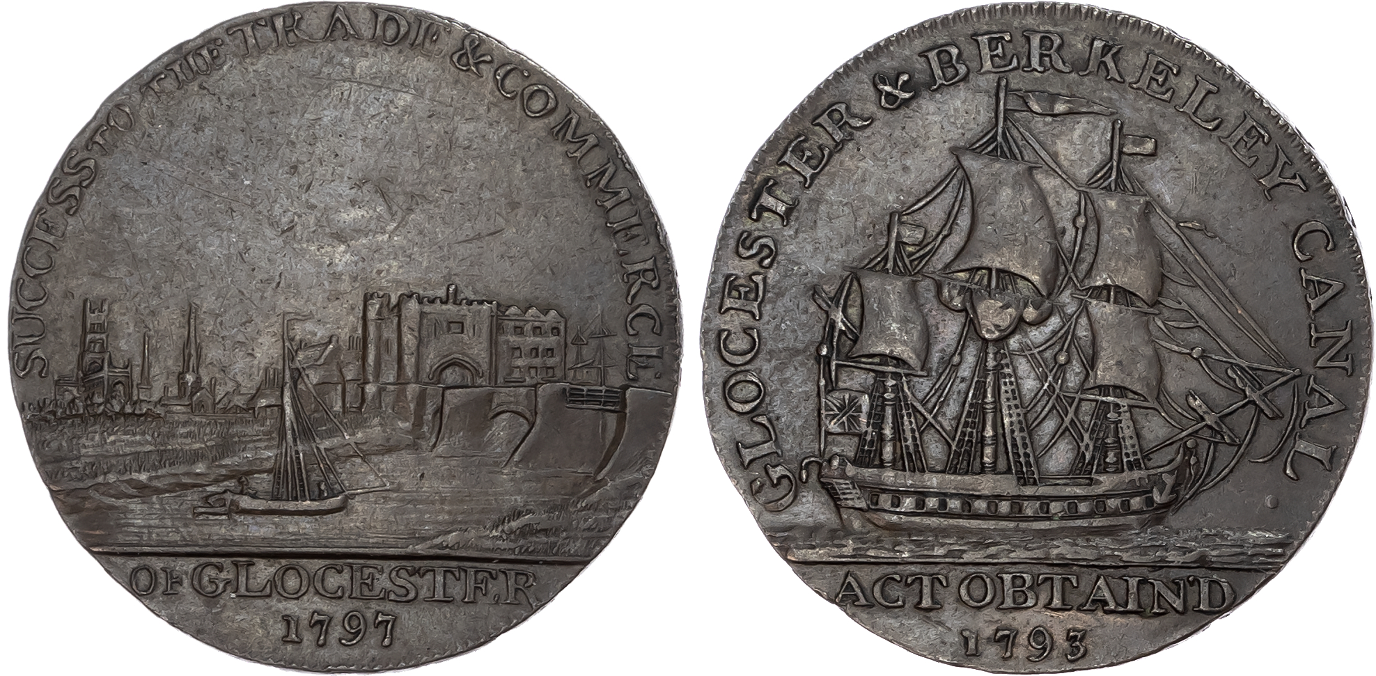 Glos. Gloucester, Gloucester & Berkeley Canal Co. Halfpenny 1793.