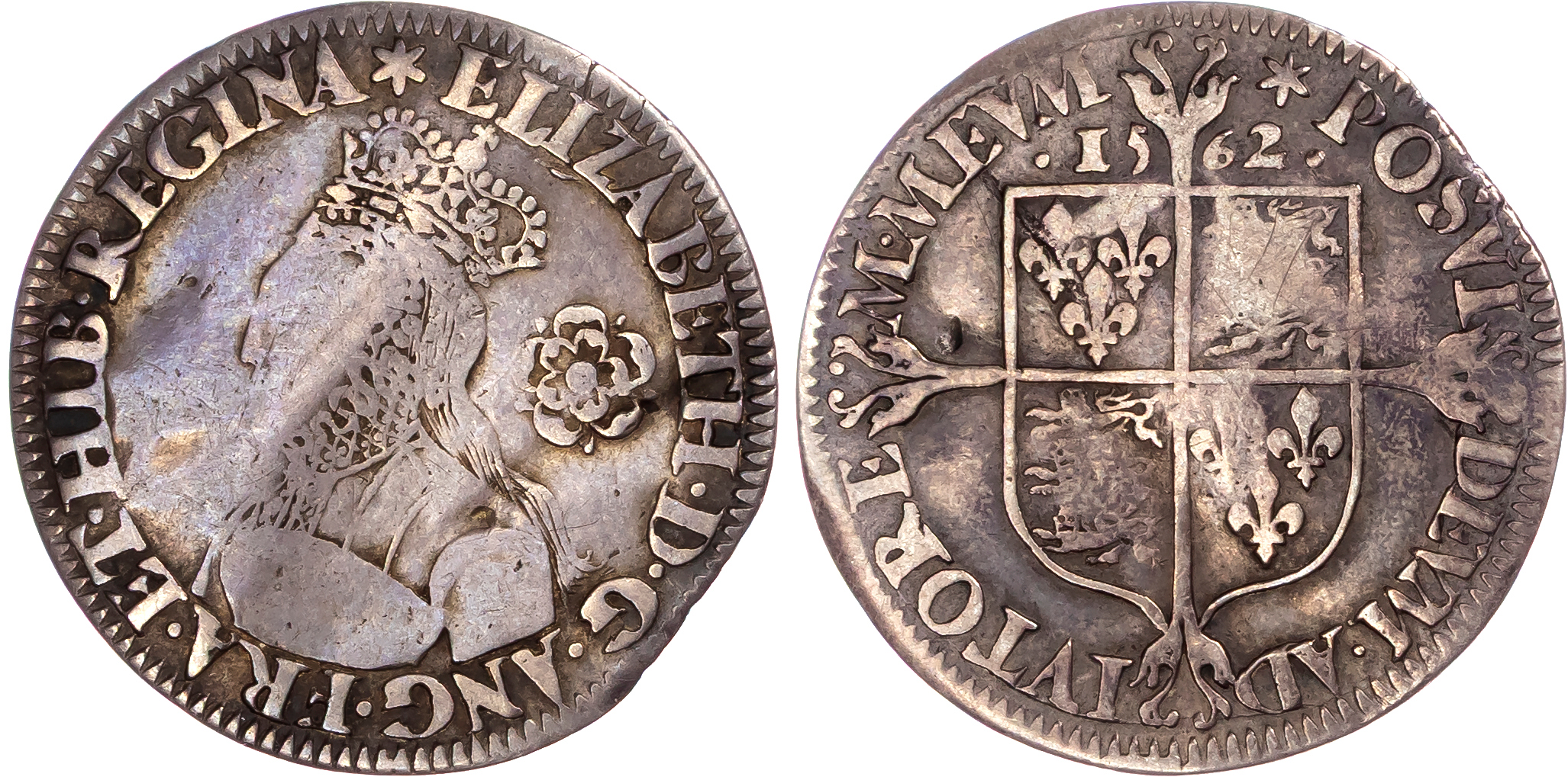 Elizabeth I (1558-1603) AR Sixpences 2.83gm.,1562. Tower (London) mm: star. Milled issue. [2]