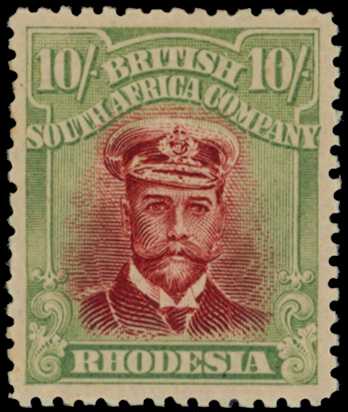 1917-20 10/- Head Die IIIA, perf 14....
