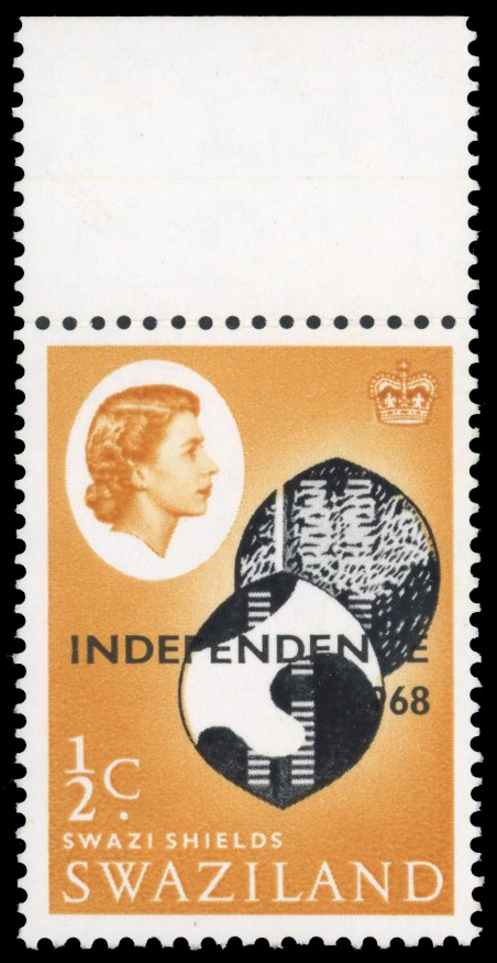 Swaziland SG 142a 1968 Independence ½c brown omitted mint
