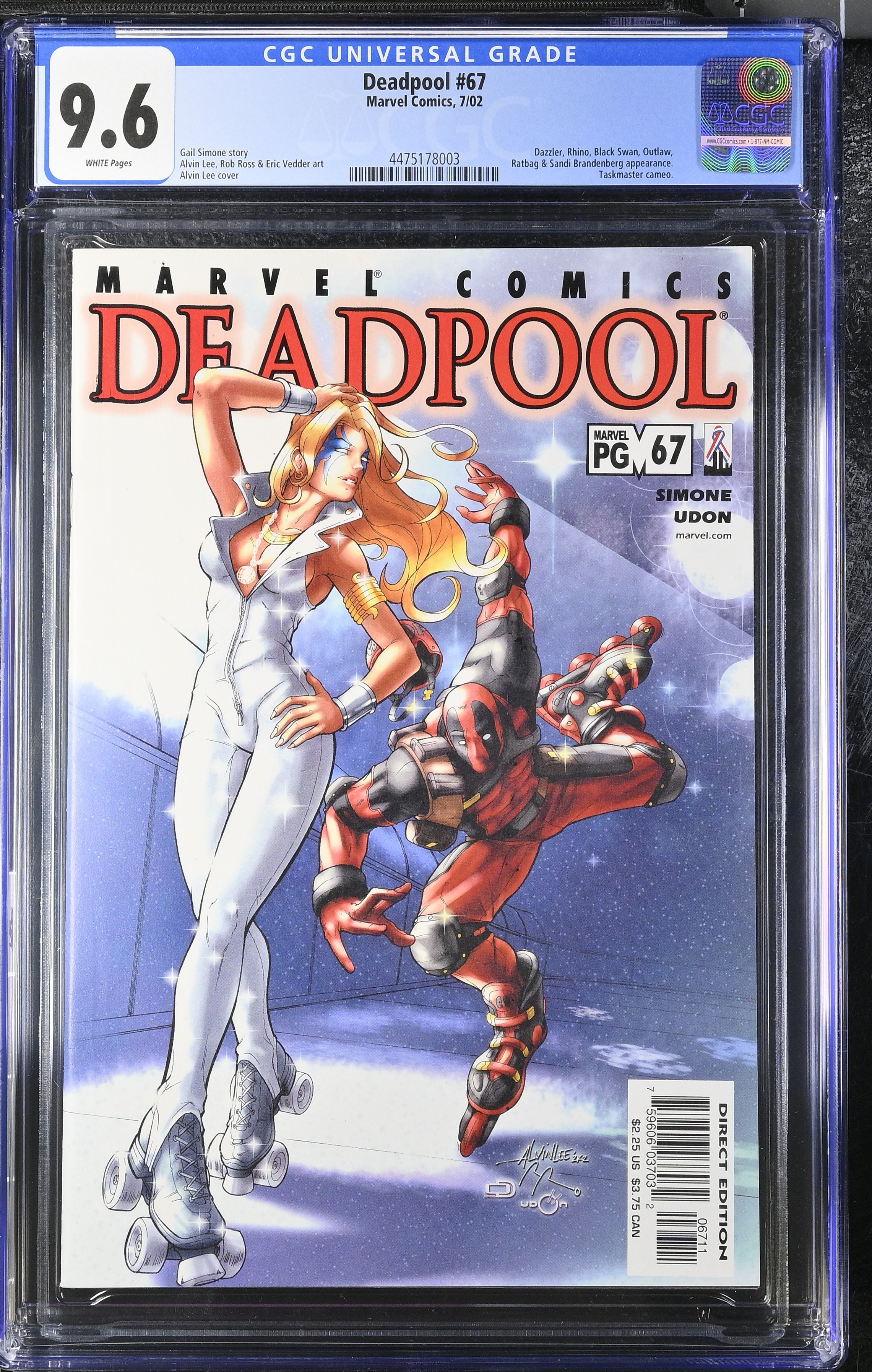 Deadpool #67 CGC 9.6 Dazzler Returns (Marvel Comics, 2002) White Pages