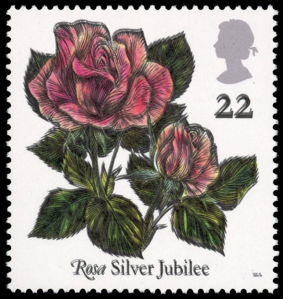 GB  SG1568b 1991 22p World Congress of Roses. Black double.