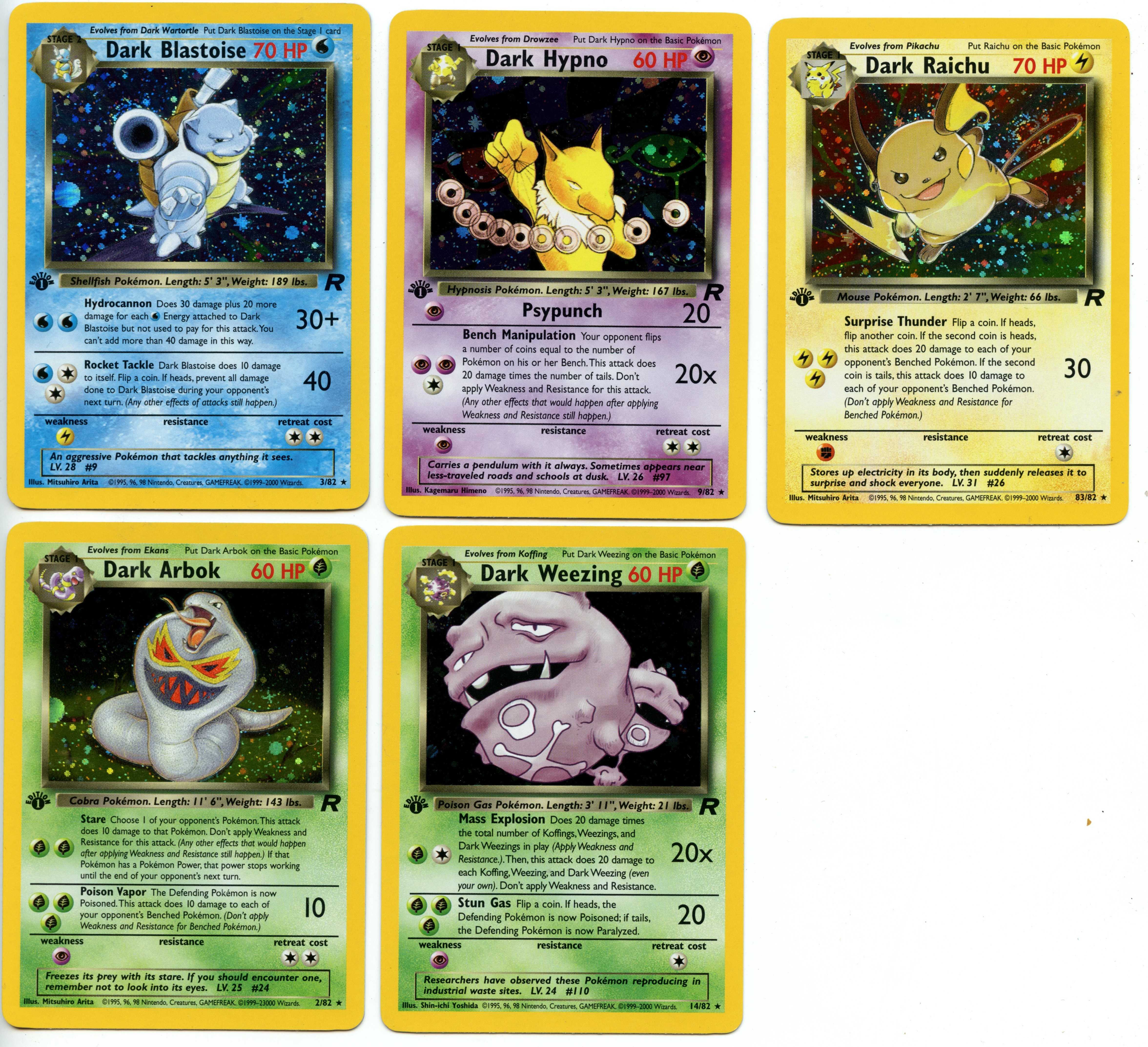 Pokémon TCG - Partial Complete 1st Edition Team Rocket Set 68/83