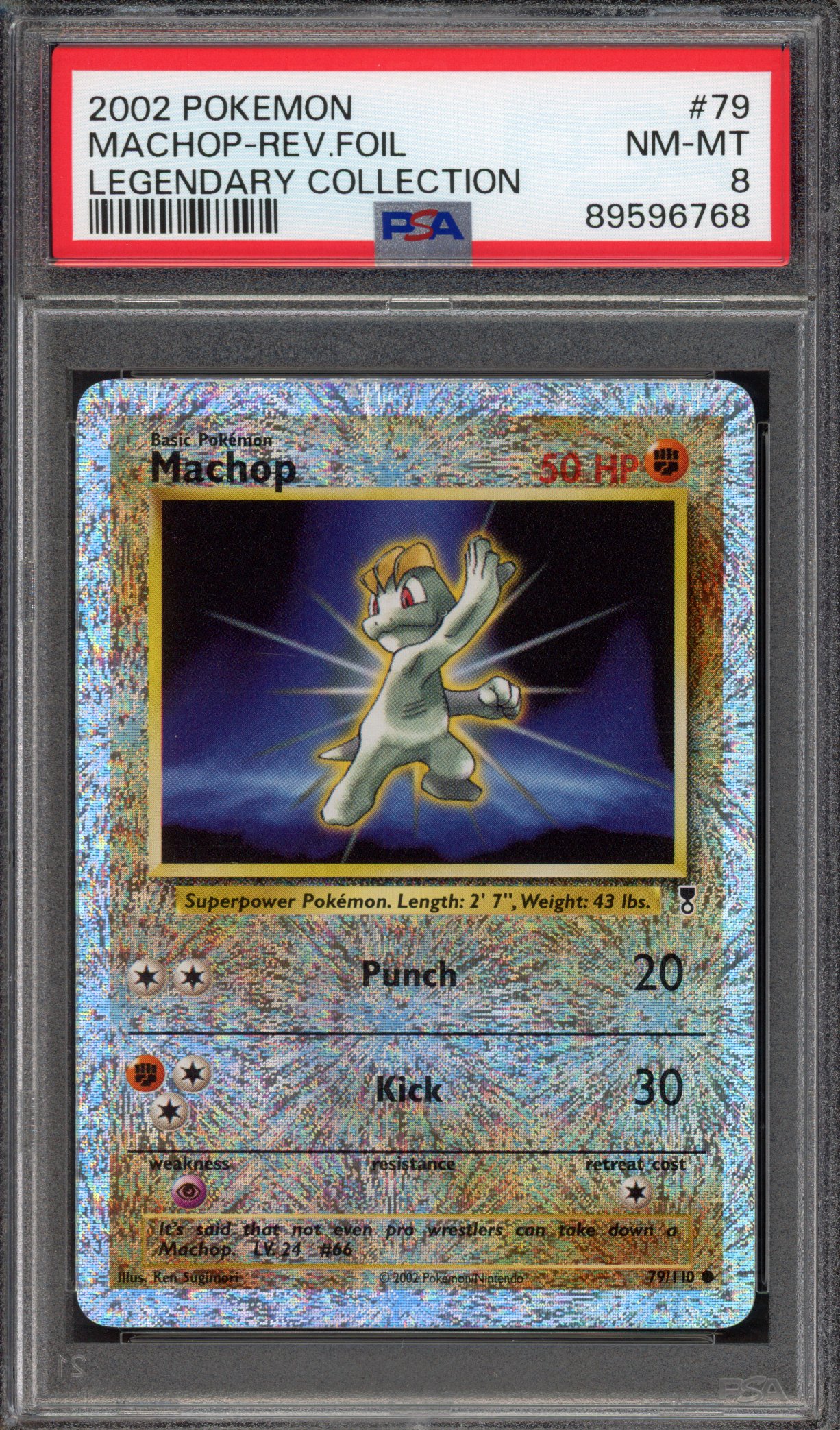 Pokémon TCG PSA 8 Machop 79 Reverse Foil, Legendary Collection