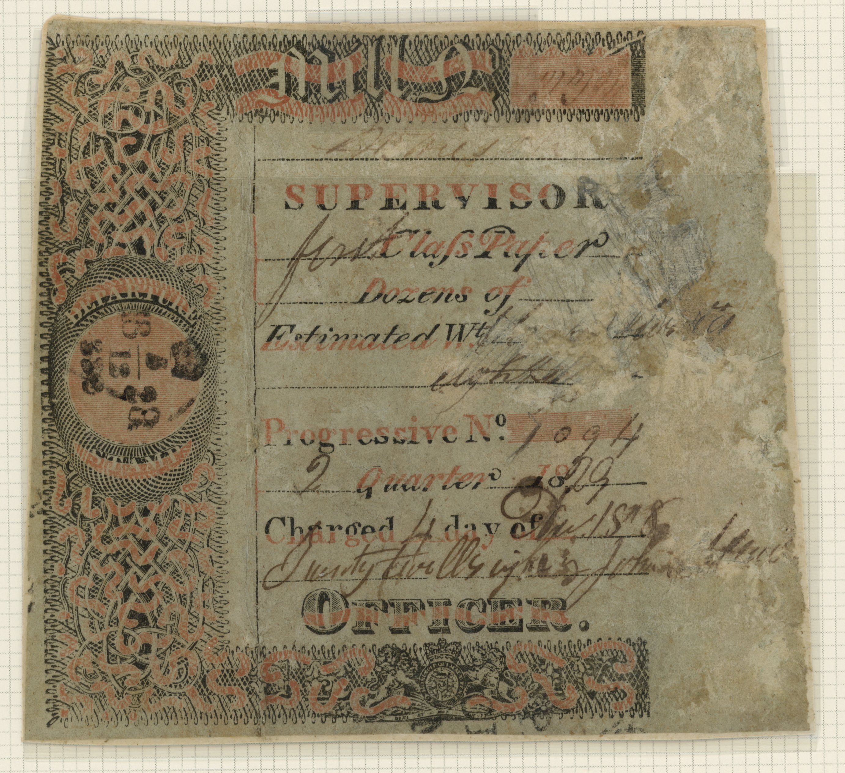 GB; Paper Duty 1829 label