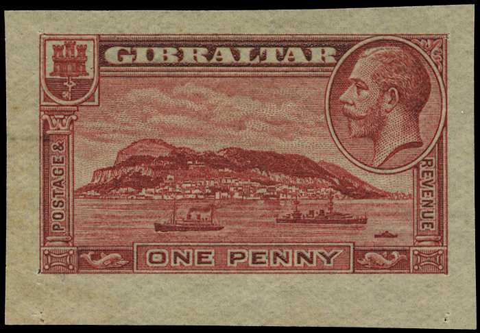 1931-33 "Rock" 1d die proof in red...