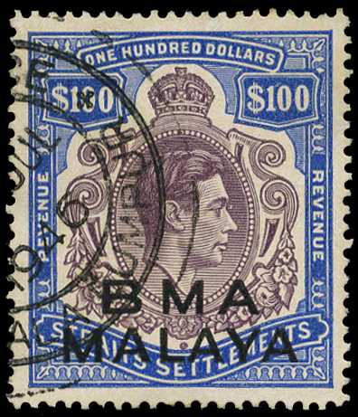 1945 Revenue $100 purple and blue, fine used...