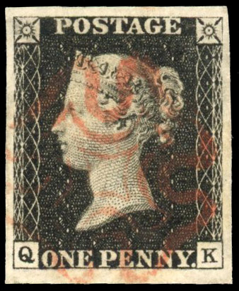 GB 1840 1d black Plate 5, very fine used, SG 2