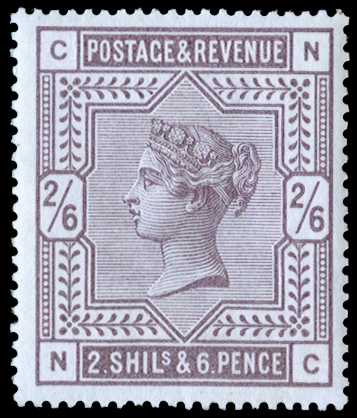 1884 2s6d deep lilac (Blued paper from...
